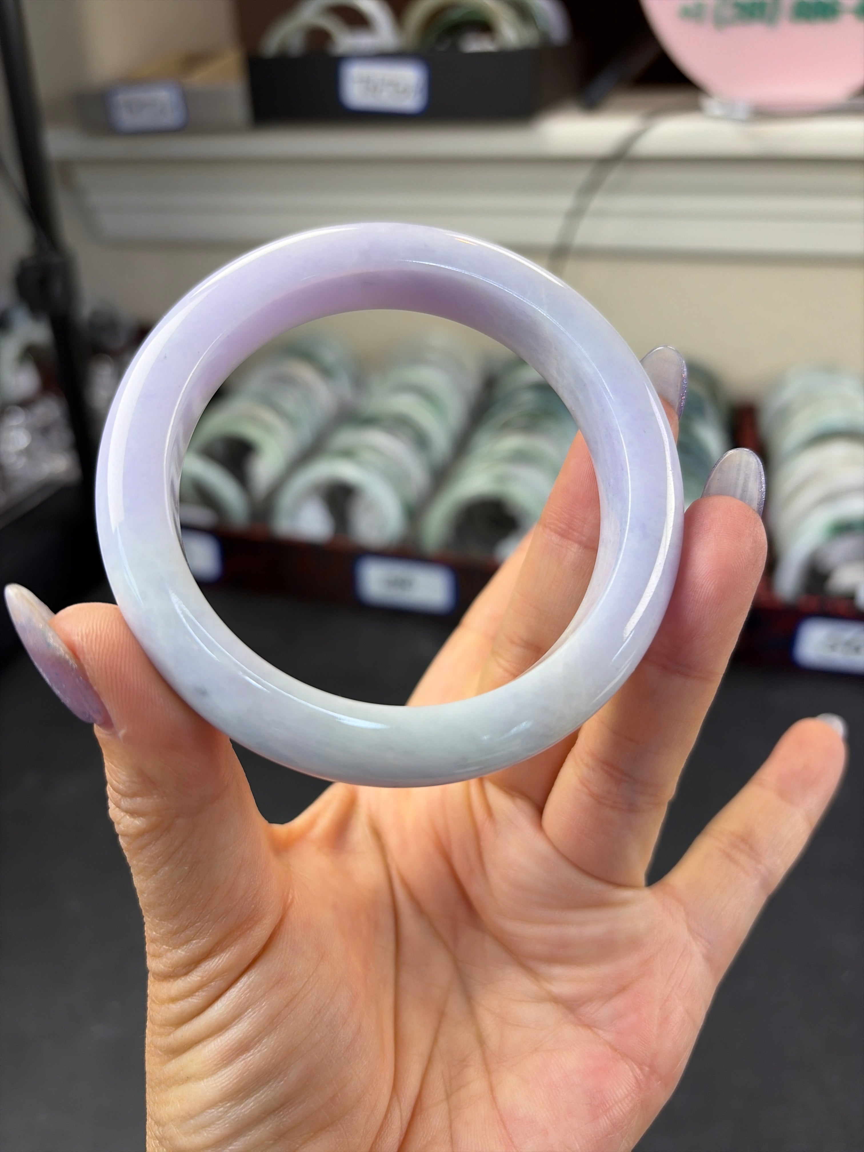 Natural type A jadeite jade bangle 58/59
